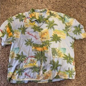 Tommy Bahama Blue Palm Print Camp Shirt